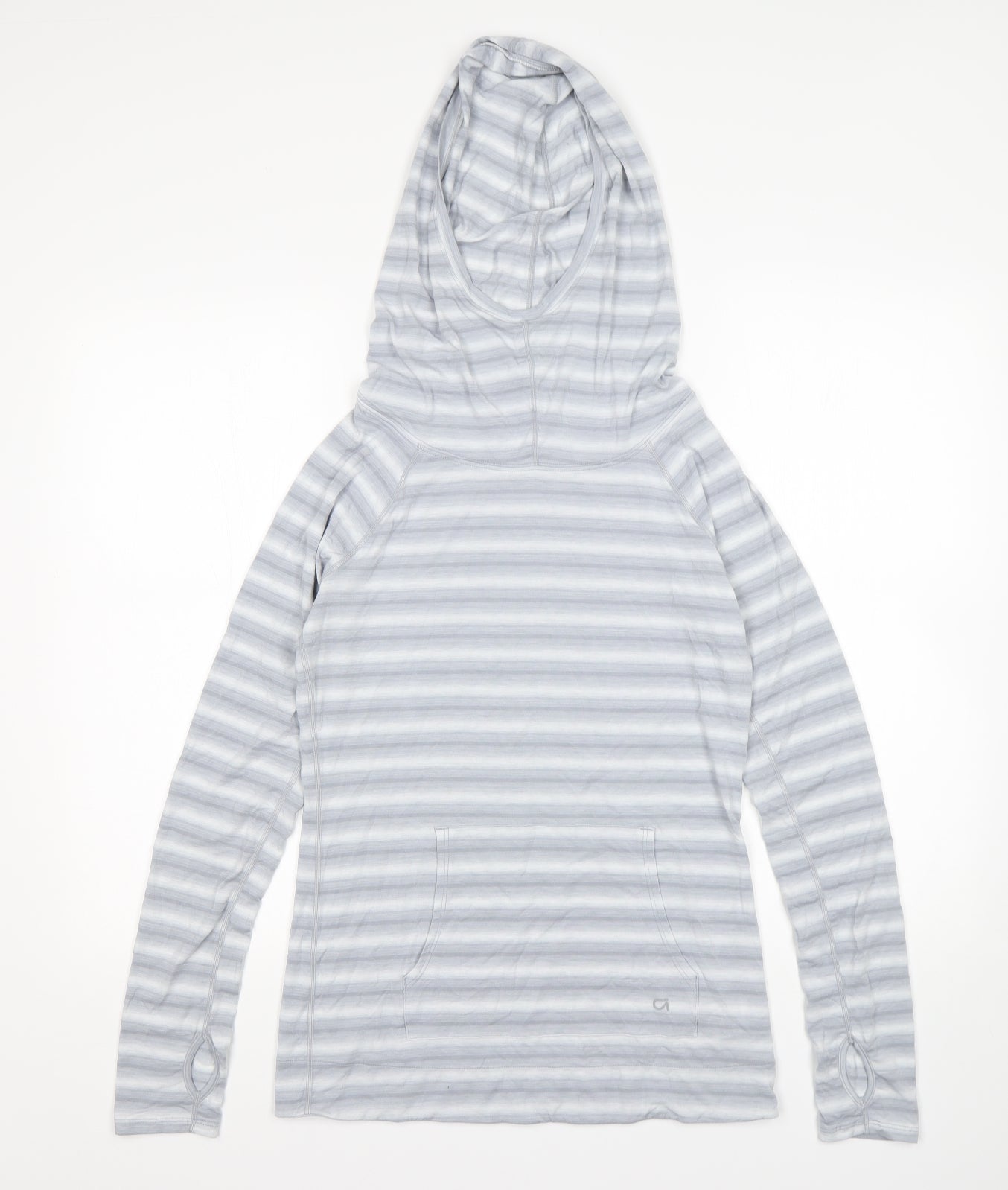 Gap Womens Grey Striped Polyester Pullover Hoodie Size XS