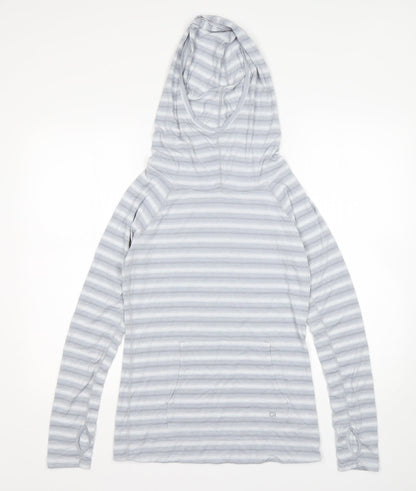 Gap Womens Grey Striped Polyester Pullover Hoodie Size XS