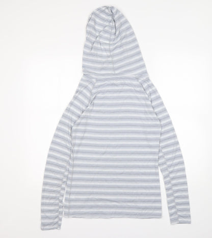 Gap Womens Grey Striped Polyester Pullover Hoodie Size XS