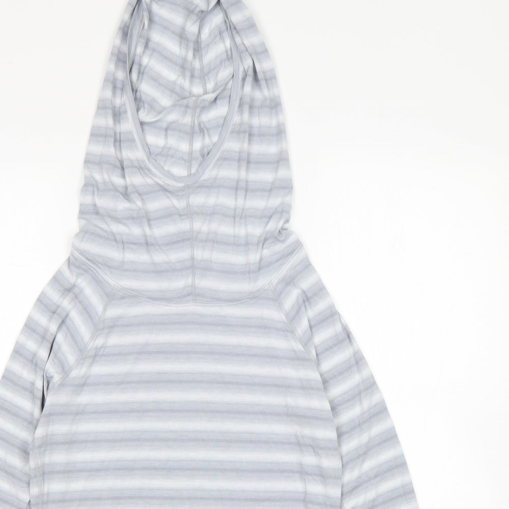 Gap Womens Grey Striped Polyester Pullover Hoodie Size XS