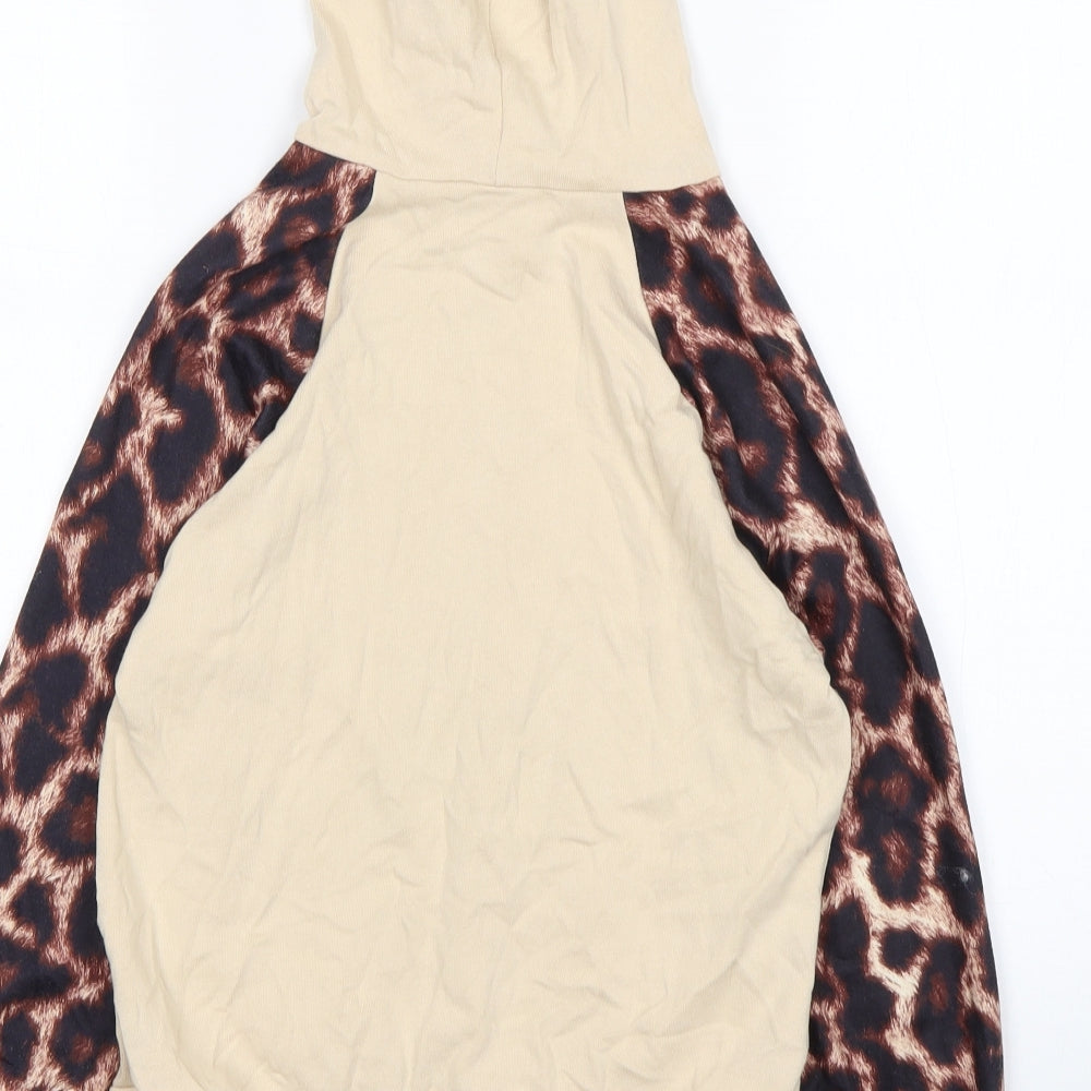Shein  Girls Multicoloured Animal Print Cotton Pullover Hoodie Size 8 Years
