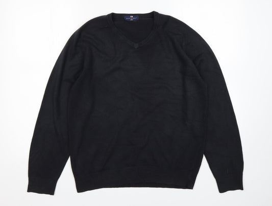 M&S Mens Blue V-Neck  Acrylic Pullover Jumper Size M