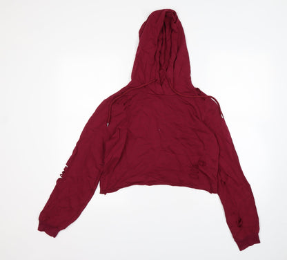 Additional front view of Select women’s purple cotton pullover hoodie, size M, - cropped