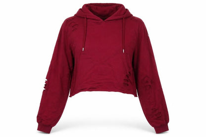 Front view of Select women’s purple cotton pullover hoodie, size M, - cropped
