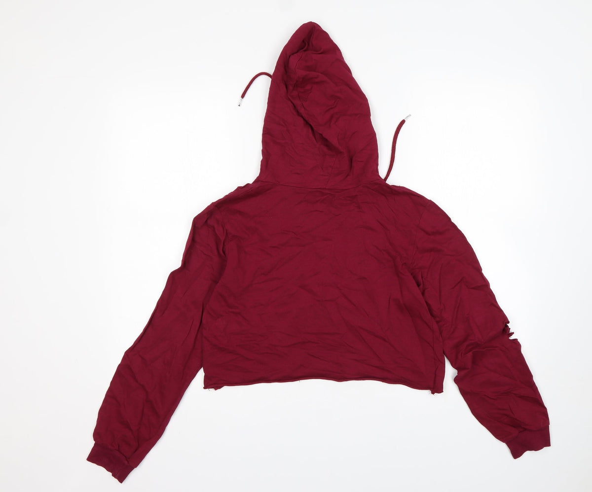 Back view of Select women’s purple cotton pullover hoodie, size M, - cropped