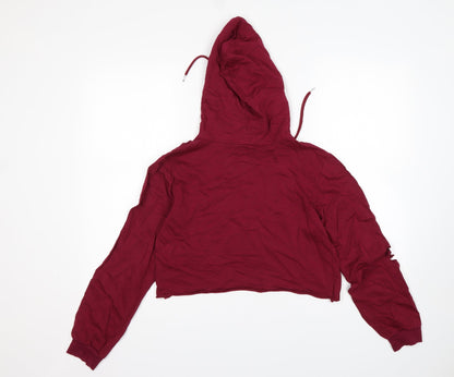 Back view of Select women’s purple cotton pullover hoodie, size M, - cropped
