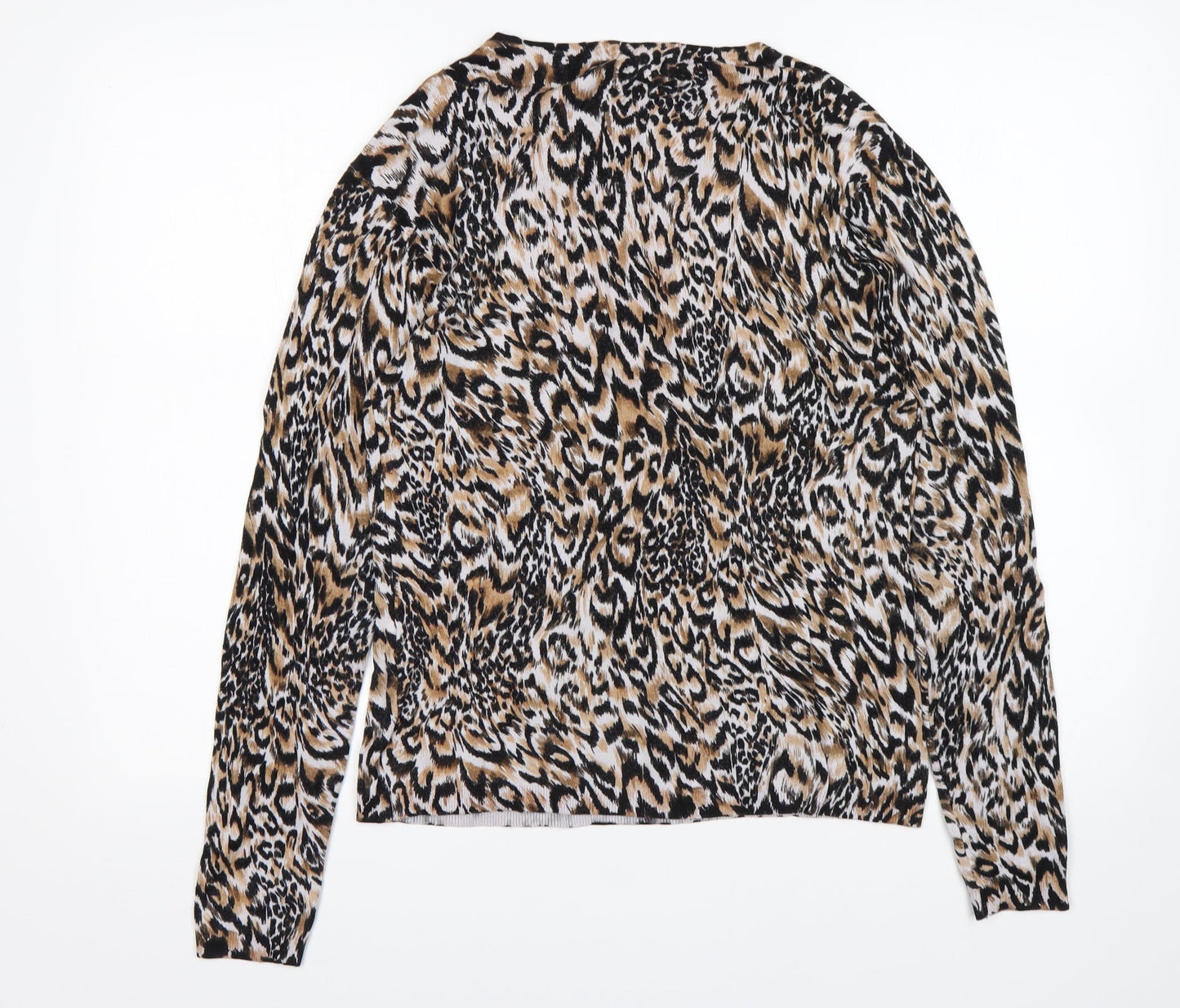 Christina  Womens Multicoloured Round Neck Animal Print Viscose Pullover Jumper Size L