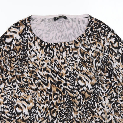 Christina  Womens Multicoloured Round Neck Animal Print Viscose Pullover Jumper Size L