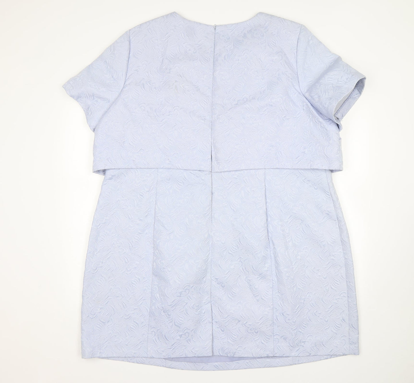 Simply Be  Womens Blue Floral Polyester A-Line  Size 16  Round Neck