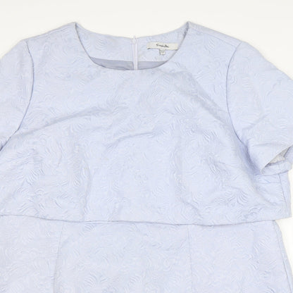 Simply Be  Womens Blue Floral Polyester A-Line  Size 16  Round Neck