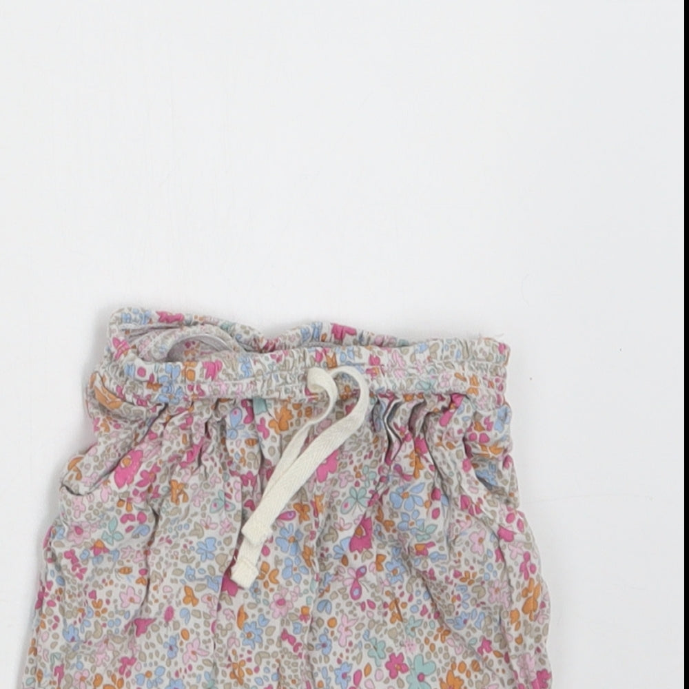 NEXT Baby Multicoloured Floral Viscose Jogger Trousers Size 3-6 Months  Drawstring