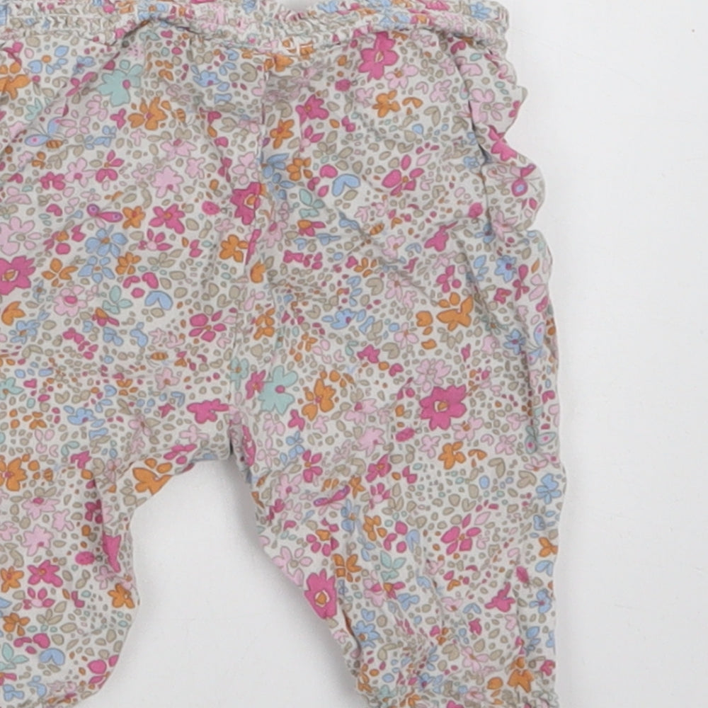 NEXT Baby Multicoloured Floral Viscose Jogger Trousers Size 3-6 Months  Drawstring