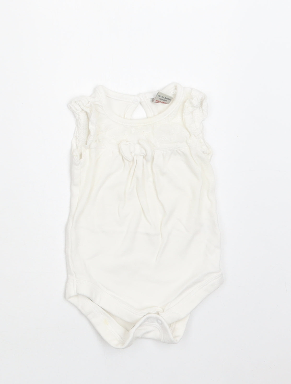 TU Baby White  Cotton Romper One-Piece Size 0-3 Months  Snap
