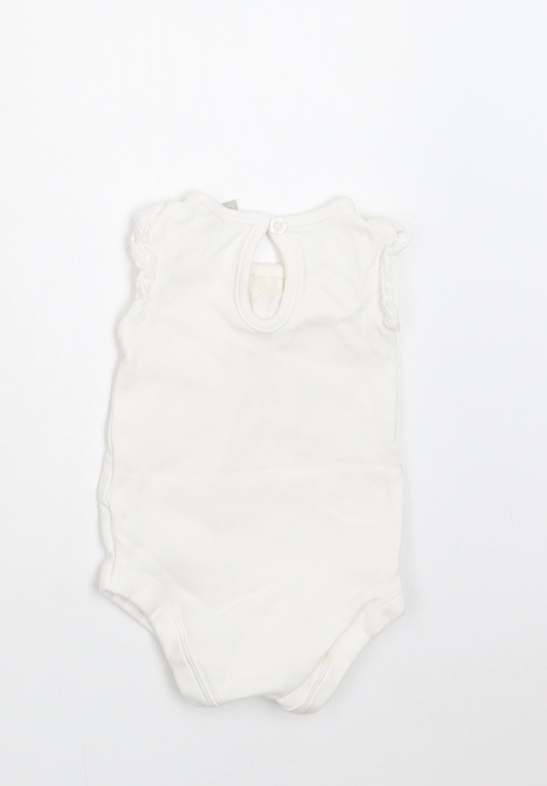 TU Baby White  Cotton Romper One-Piece Size 0-3 Months  Snap
