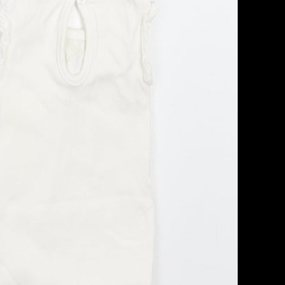 TU Baby White  Cotton Romper One-Piece Size 0-3 Months  Snap