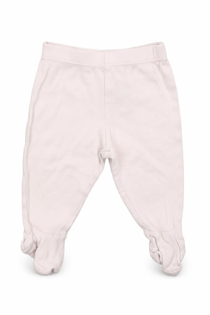 Front view of Marks & Spencer Baby Pink Cotton Jogger Trousers, size 3-6, Months