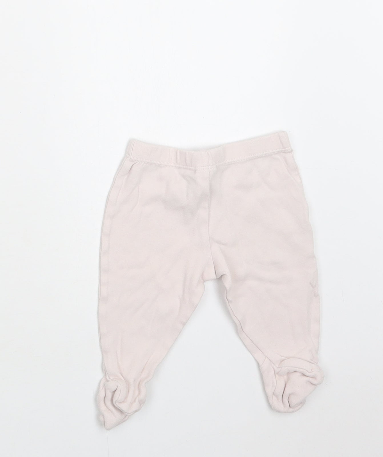 M&S Baby Pink  Cotton Jogger Trousers Size 3-6 Months