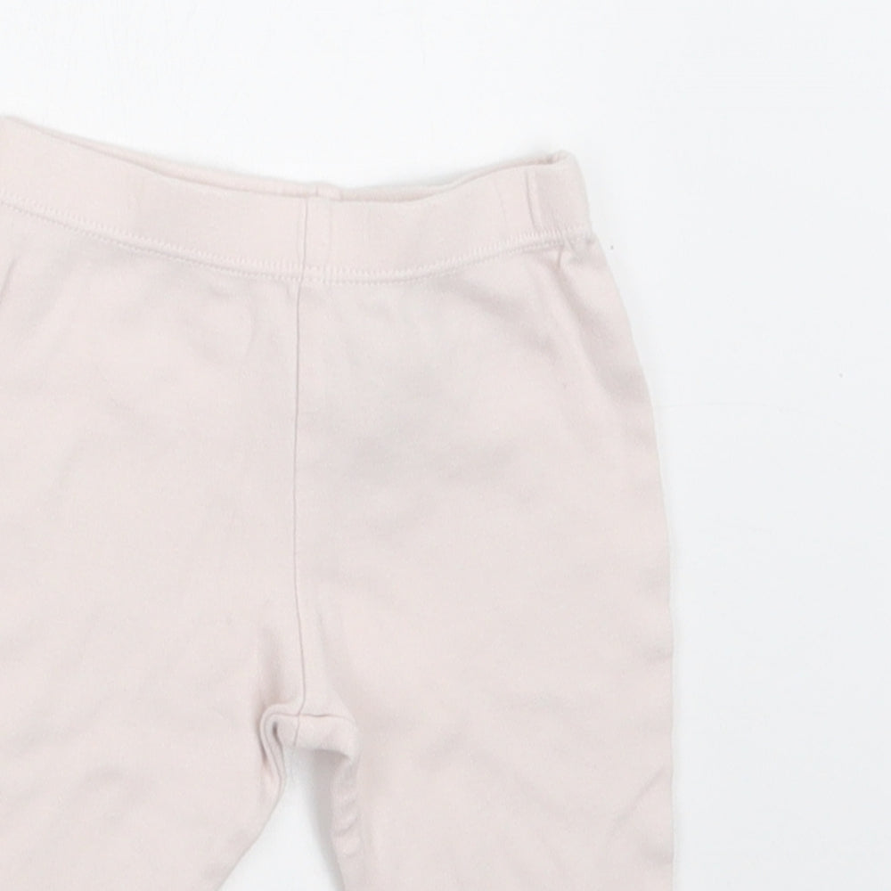 M&S Baby Pink  Cotton Jogger Trousers Size 3-6 Months