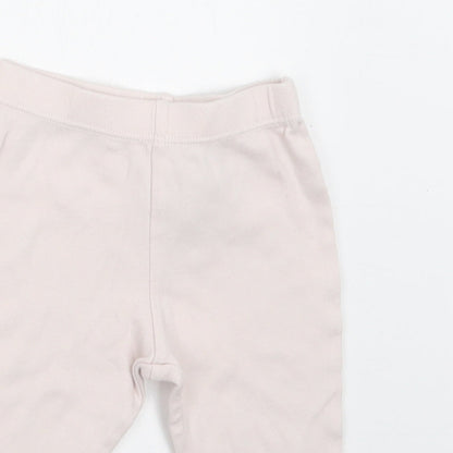 M&S Baby Pink  Cotton Jogger Trousers Size 3-6 Months