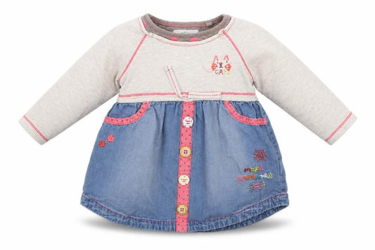 NEXT Baby Blue  Cotton A-Line  Size 9-12 Months  Crew Neck  - Cat