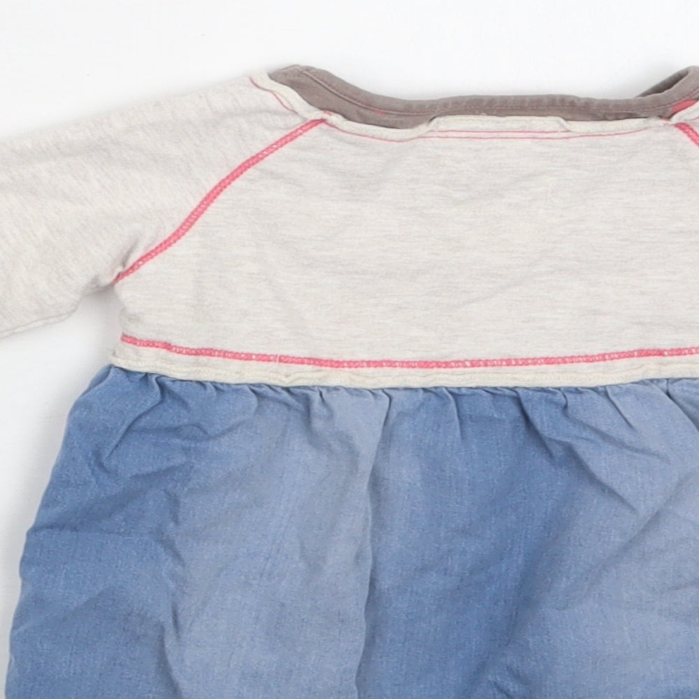NEXT Baby Blue  Cotton A-Line  Size 9-12 Months  Crew Neck  - Cat