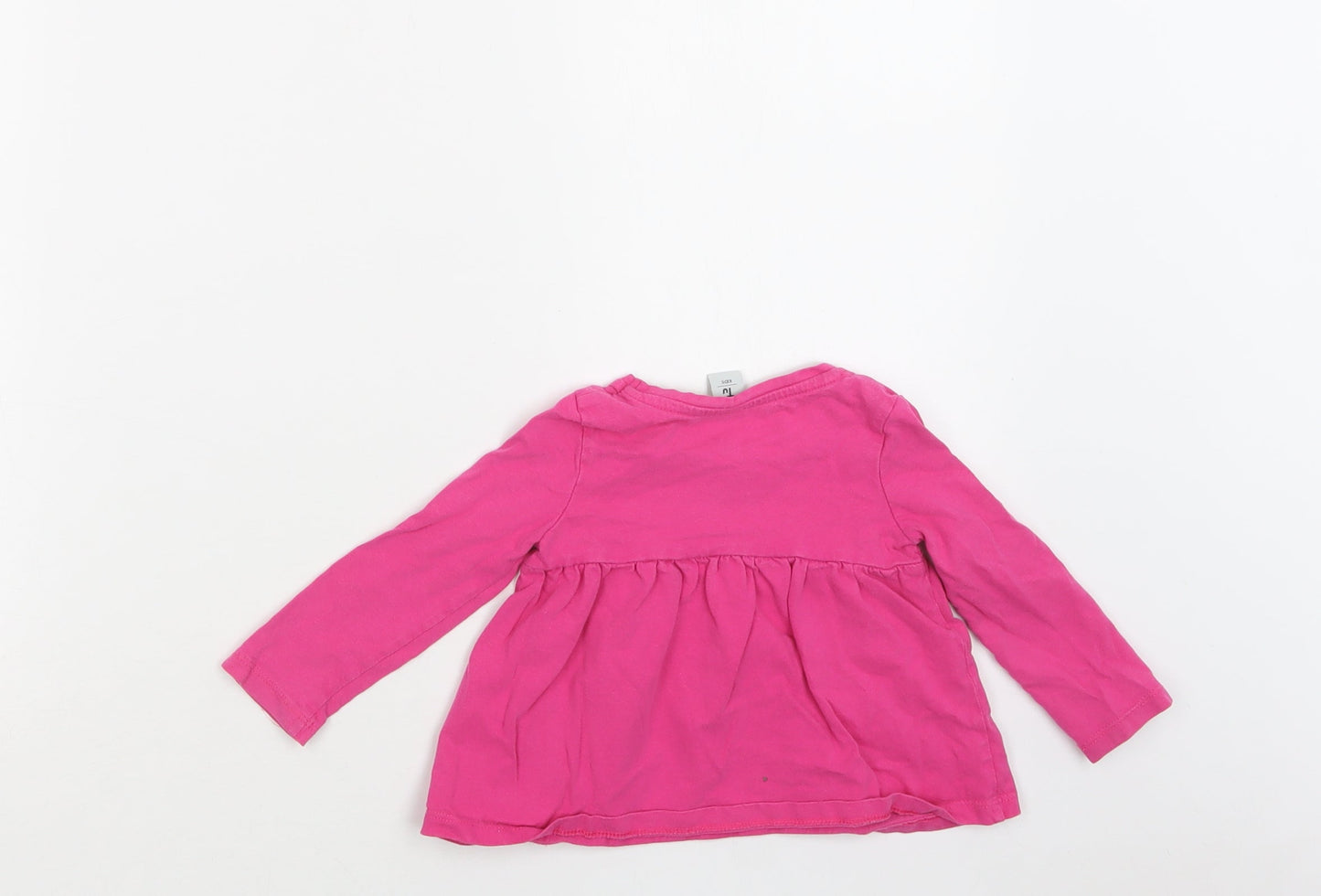 TU Baby Pink  Cotton Basic Blouse Size 9-12 Months Crew Neck  - Cat