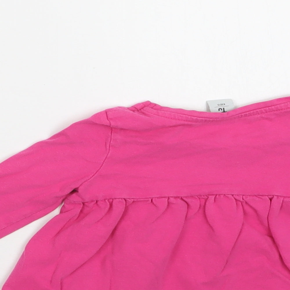 TU Baby Pink  Cotton Basic Blouse Size 9-12 Months Crew Neck  - Cat