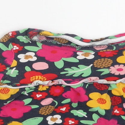 TU Baby Multicoloured Floral Cotton Basic Blouse Size 9-12 Months Crew Neck