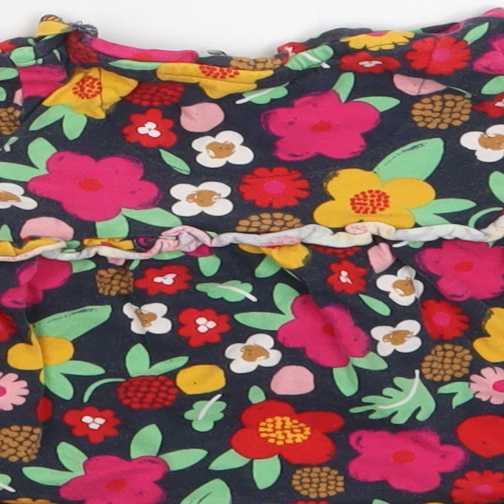 TU Baby Multicoloured Floral Cotton Basic Blouse Size 9-12 Months Crew Neck