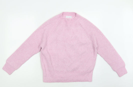 Primark Womens Purple Mock Neck  Acrylic Pullover Jumper Size S