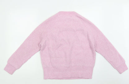 Primark Womens Purple Mock Neck  Acrylic Pullover Jumper Size S