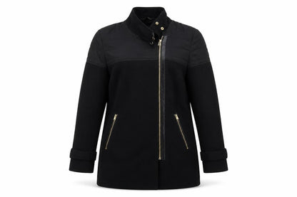 Womens UK Size 12 George Black Biker Coat
