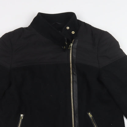 George Womens Black   Biker Coat Size 12  Zip