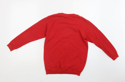 Fruit of the Loom Boys Red  Cotton Shrug Sweatshirt Size 10-11 Years   - Batman Christmas