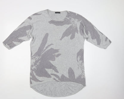 Womens UK Size 14 Viz a Viz Grey Tunic Jumper
