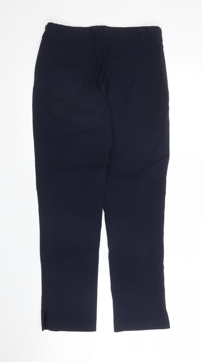 YAS Womens Blue  Viscose Pedal Pusher Trousers Size S L24 in Regular Zip