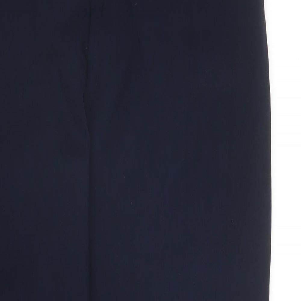 YAS Womens Blue  Viscose Pedal Pusher Trousers Size S L24 in Regular Zip
