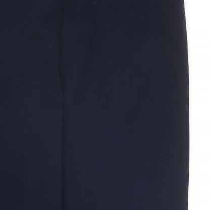 YAS Womens Blue  Viscose Pedal Pusher Trousers Size S L24 in Regular Zip