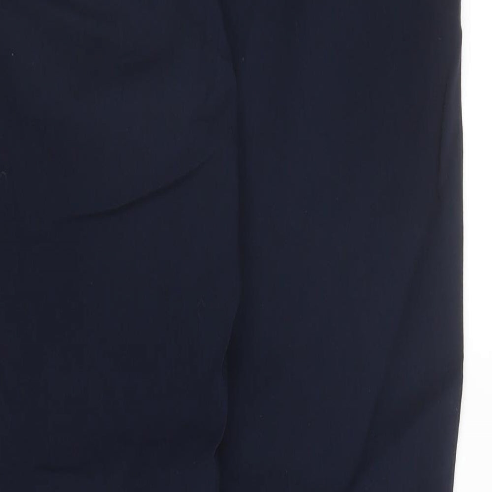 YAS Womens Blue  Viscose Pedal Pusher Trousers Size S L24 in Regular Zip