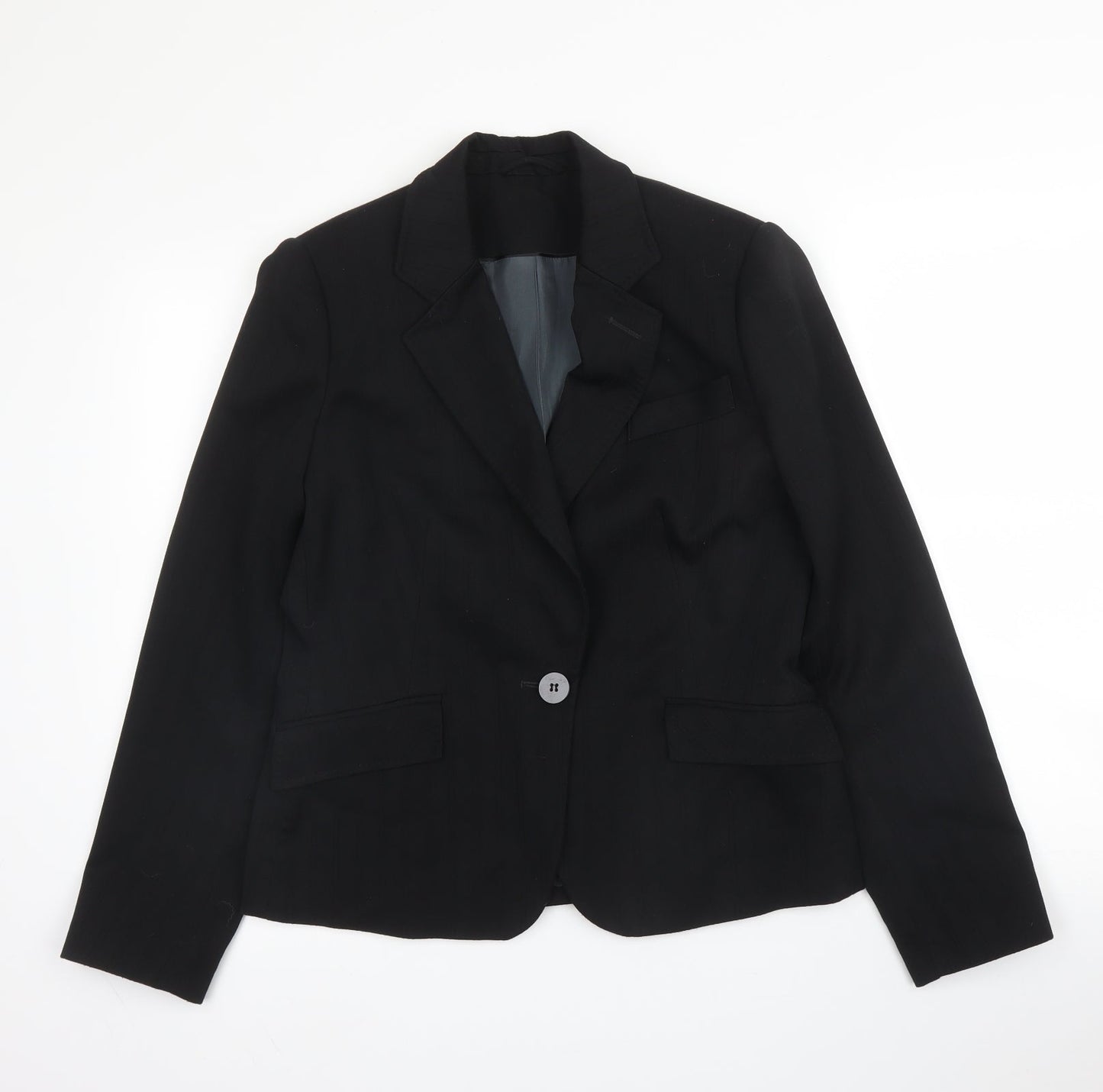 Dorothy Perkins Womens Black Striped Viscose Jacket Blazer Size 12
