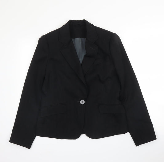 Dorothy Perkins Womens Black Striped Viscose Jacket Blazer Size 12