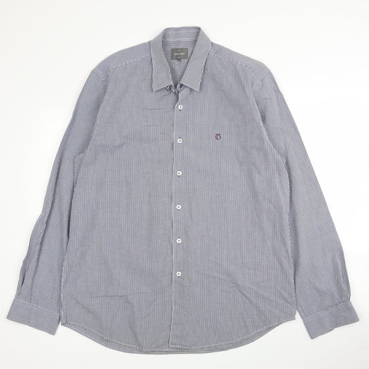 Mens UK Size 2XL Peter Worth Blue  Button-Up Long Sleeve Casual Shirt