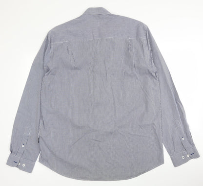 Mens UK Size 2XL Peter Worth Blue  Button-Up Long Sleeve Casual Shirt