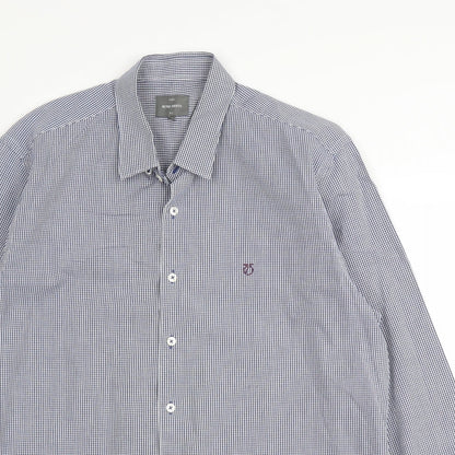 Mens UK Size 2XL Peter Worth Blue  Button-Up Long Sleeve Casual Shirt
