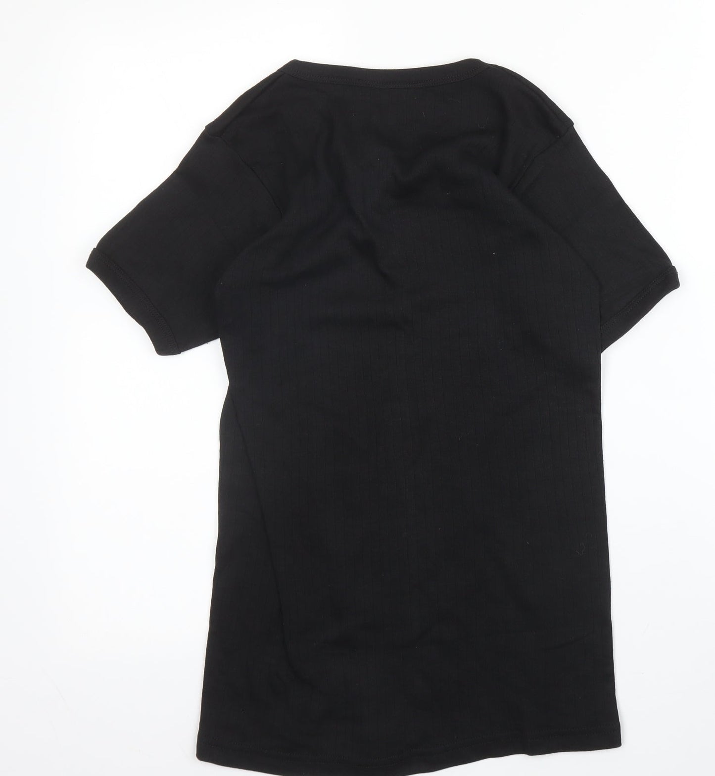 Thermo Ultra Womens Black  Cotton Basic T-Shirt Size S Round Neck