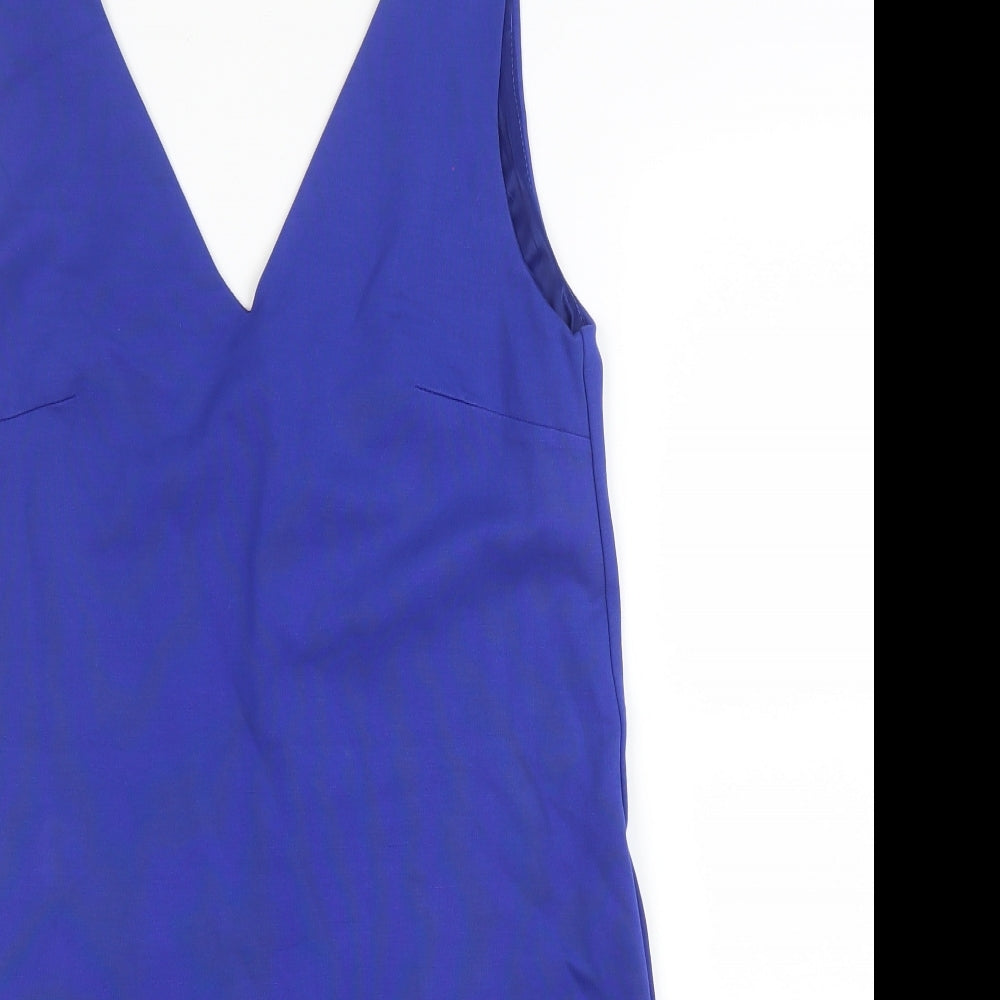 Mabgo Womens Blue  Viscose A-Line  Size S  V-Neck