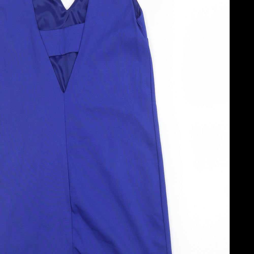 Mabgo Womens Blue  Viscose A-Line  Size S  V-Neck