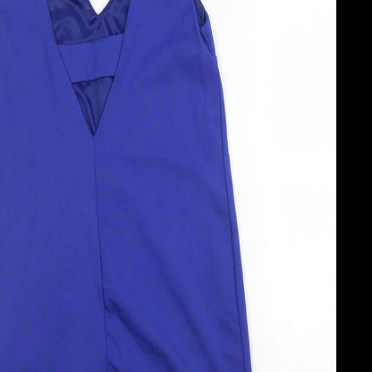Mabgo Womens Blue  Viscose A-Line  Size S  V-Neck