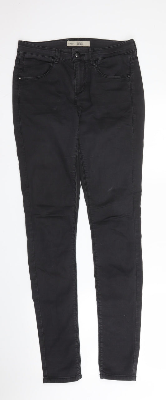 Topshop Womens Black  Cotton Skinny Jeans Size 28 in L32 in Regular Zip