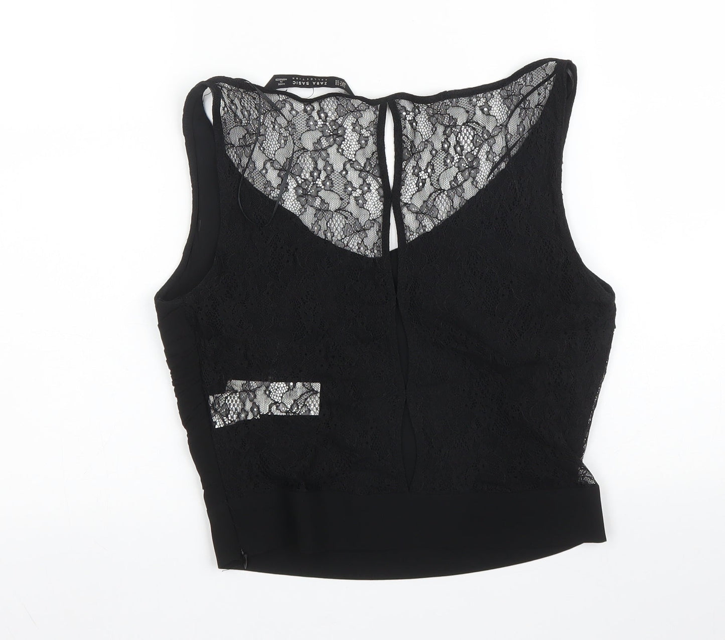 Womens UK Size XS Zara Black Basic Blouse